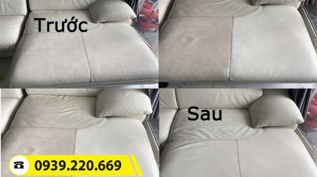 Trước và sau khi sử dụng dịch vụ giặt sofa tại Phú Giáo của Clean Up
