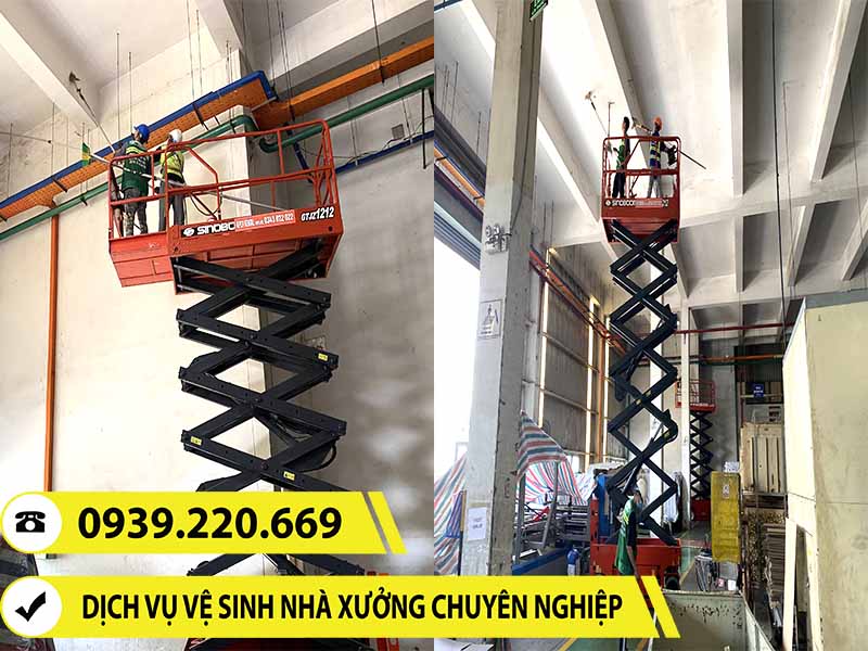Dịch vụ vệ sinh quét bụi màng nhện nhà xưởng tại Đồng Xoài 