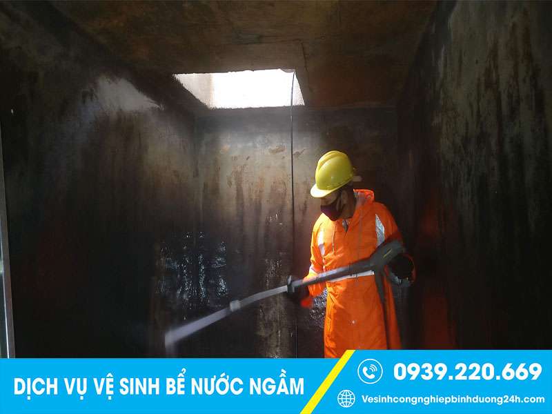 Clean Up - Dịch vụ vệ sinh bể nước ngầm tại Bến Cát sạch tinh mới thanh toán