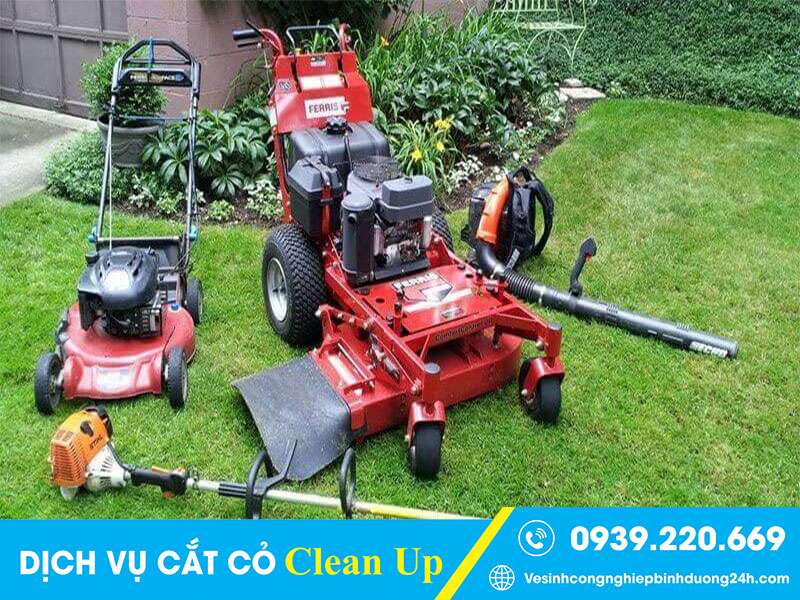 Clean Up đầu tư đủ loại thiết bị, máy cắt cỏ hiện đại, công suất lớn