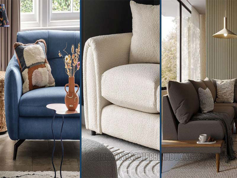 Ghế sofa nỉ đa dạng về màu sắc, họa tiết, thiết kế