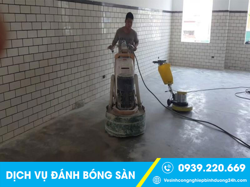 Quy trình đánh bóng sàn bê tông Clean Up rất cẩn thận, bài bản từng bước