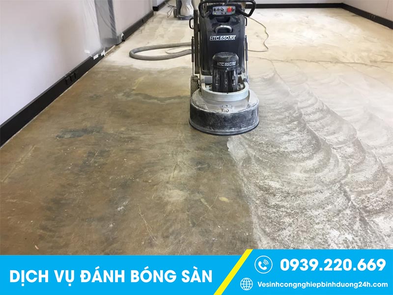 Thi công đánh bóng sàn nhà xưởng tại Bình Phước