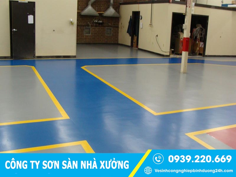 Quy trình sơn sàn nhà xưởng An Giang cẩn thận, bài bản