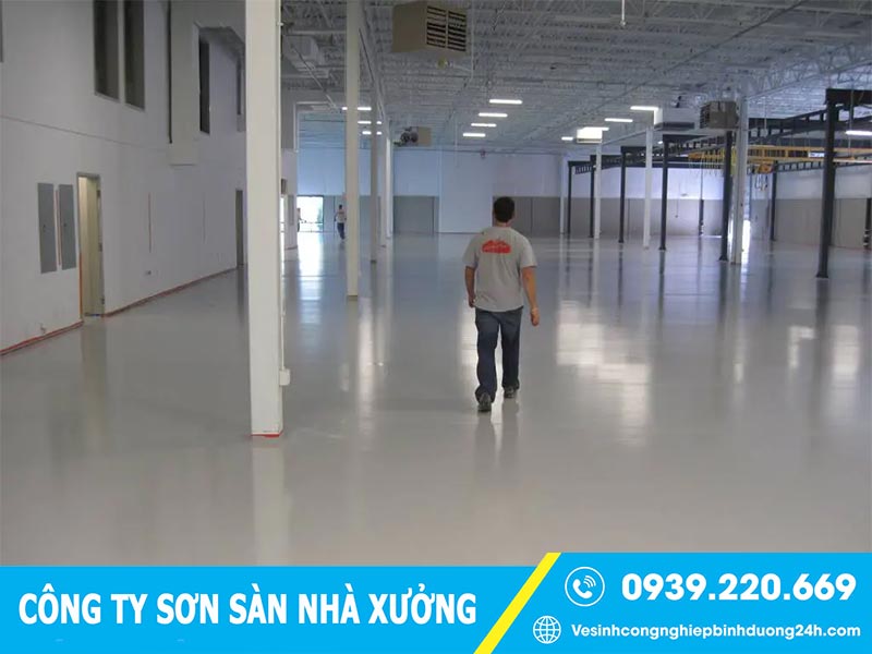 Quy trình sơn sàn nhà xưởng bền đẹp, sáng bóng