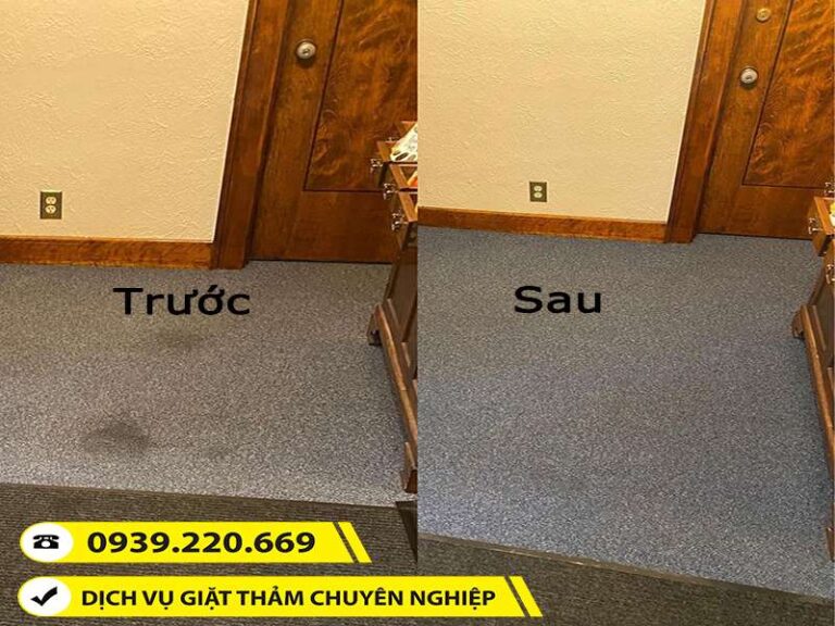 Trước và sau khi sử dụng dịch vụ giặt thảm tại Bến Cát của Clean Up