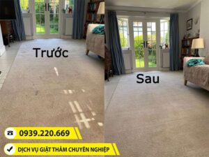 Ảnh thực tế trước và sau khi lựa chọn dịch vụ giặt thảm tại Phú Giáo của Clean Up