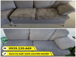Trước và sau khi sử dụng dịch vụ giặt ghế sofa tại Biên Hòa của Clean Up