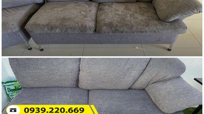Trước và sau khi sử dụng dịch vụ giặt ghế sofa tại Biên Hòa của Clean Up