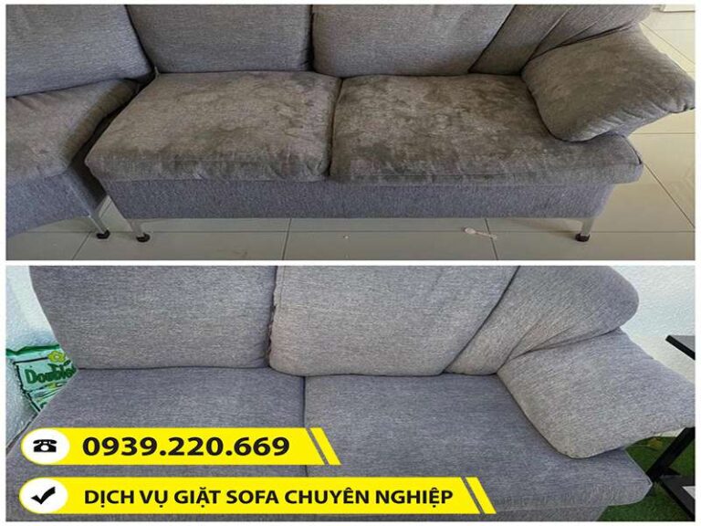 Trước và sau khi sử dụng dịch vụ giặt ghế sofa tại Biên Hòa của Clean Up