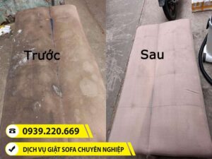 Trước và sau khi sử dụng dịch vụ giặt sofa tại Bình Dương