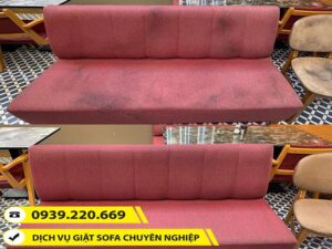Trước và sau khi sử dụng dịch vụ giặt ghế sofa tại Đồng Nai của Clean Up