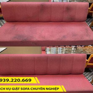 Trước và sau khi sử dụng dịch vụ giặt ghế sofa tại Đồng Nai của Clean Up