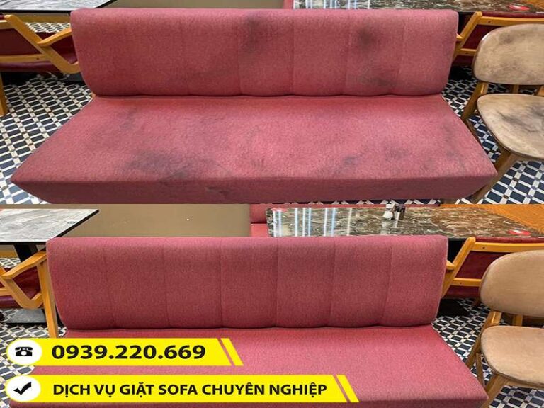 Trước và sau khi sử dụng dịch vụ giặt ghế sofa tại Đồng Nai của Clean Up