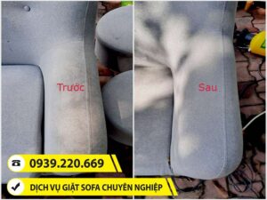 Trước và sau khi sử dụng dịch vụ giặt sofa tại Hồ Chí Minh của Clean Up