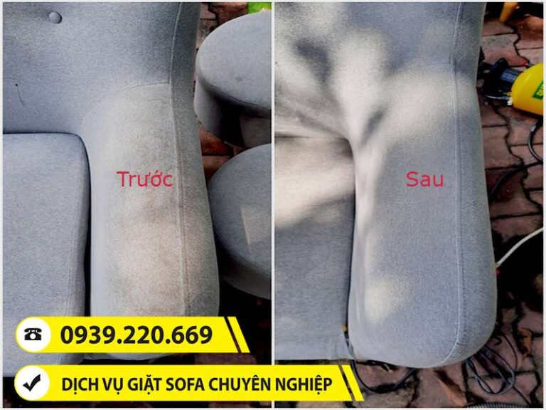 Trước và sau khi sử dụng dịch vụ giặt sofa tại Hồ Chí Minh của Clean Up