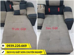 Trước và sau khi sử dụng dịch vụ giặt ghế sofa tại Quận 1 của Clean Up