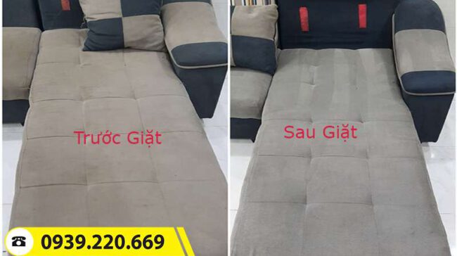 Trước và sau khi sử dụng dịch vụ giặt ghế sofa tại Quận 1 của Clean Up