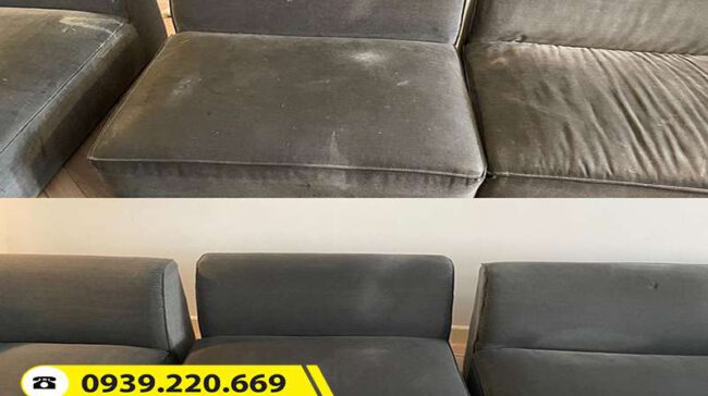 Sự khác biệt rõ rệt ghế sofa trước và sau khi được giặt sạch