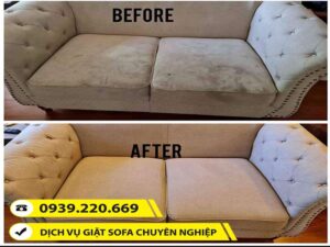 Trước và sau khi sử dụng dịch vụ giặt sofa tại Quận 7 của Clean Up