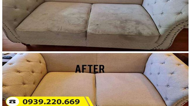 Trước và sau khi sử dụng dịch vụ giặt sofa tại Quận 7 của Clean Up