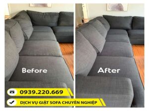 Trước và sau khi sử dụng dịch vụ giặt sofa tại Gò Vấp của Clean Up
