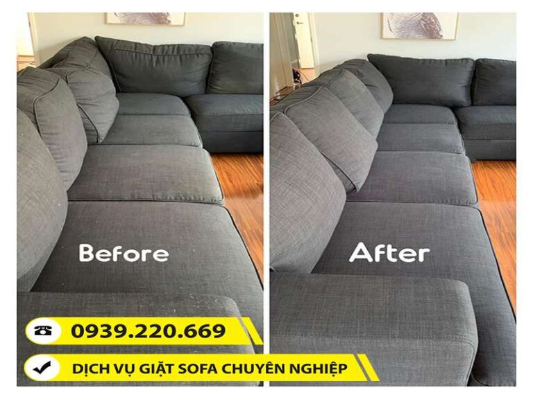 Trước và sau khi sử dụng dịch vụ giặt sofa tại Gò Vấp của Clean Up