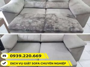 Trước và sau khi sử dụng dịch vụ giặt sofa tại Tân Bình của Clean Up