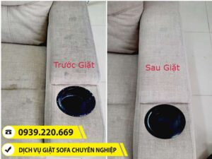 Khách hàng nghiệm thu hài lòng sau khi sử dụng dịch vụ giặt ghế sofa của Clean Up