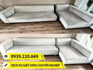 Trước và sau khi sử dụng dịch vụ giặt ghế sofa của Clean Up