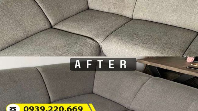 Trước và sau khi sử dụng dịch vụ giặt ghế sofa tại Trảng Bom của Clean Up