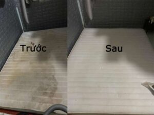 Trước và sau khi sử dụng dịch vụ giặt nệm tại Nhà Bè của Clean Up