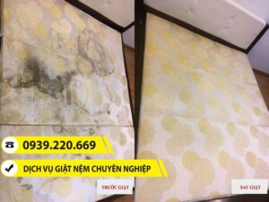Trước và sau khi sử dụng dịch vụ giặt nệm tại Quận 1 của Clean Up