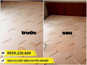 Trước và sau khi sử dụng dịch vụ giặt nệm tại Quận 2 của Clean Up