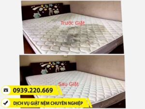 Trước và sau khi sử dụng dịch vụ giặt nệm tại Quận 4 của Clean Up