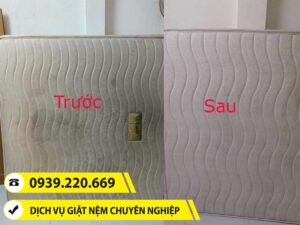 Trước và sau khi sử dụng dịch vụ giặt nệm tại Quận 5 của Clean Up