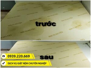 Trước và sau khi sử dụng dịch vụ vệ sinh nệm tại Quận 6 của Clean Up