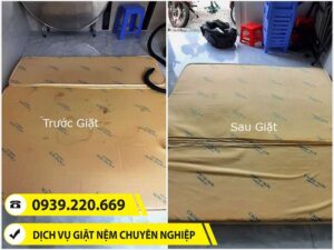 Trước và sau khi sử dụng dịch vụ vệ sinh nệm tại Quận 7 của Clean Up