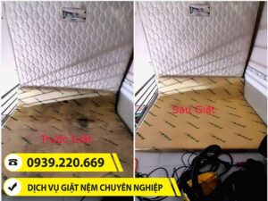 Trước và sau khi sử dụng dịch vụ vệ sinh nệm tại Quận 8 của Clean Up