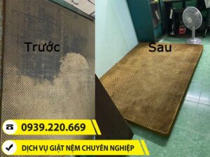 Trước và sau khi sử dụng dịch vụ vệ sinh nệm tại Gò Vấp của Clean Up