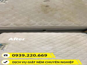 Trước và sau khi sử dụng dịch vụ vệ sinh nệm tại Phú Nhuận của Clean Up