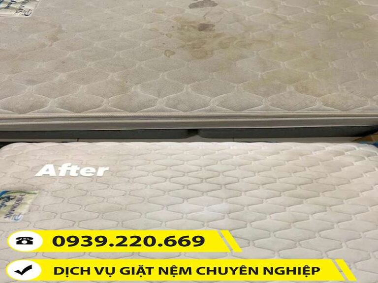 Trước và sau khi sử dụng dịch vụ vệ sinh nệm tại Phú Nhuận của Clean Up