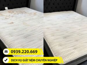 Trước và sau khi sử dụng dịch vụ vệ sinh nệm tại Tân Phú của Clean Up