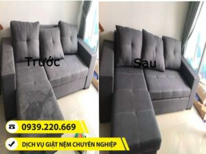 Trước và sau khi sử dụng dịch vụ vệ sinh nệm tại Bình Thạnh của Clean Up
