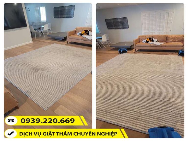 Hình ảnh thực tế trước và sau khi sử dụng dịch vụ giặt thảm tại Huyện Bình Chánh