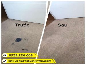 Ảnh thực tế trước và sau khi sử dụng dịch vụ giặt thảm tại Hóc Môn của Clean Up