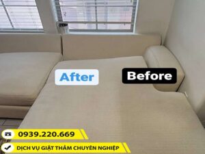 Trước và sau khi sử dụng dịch vụ giặt thảm tại Quận Bình Tân của Clean Up