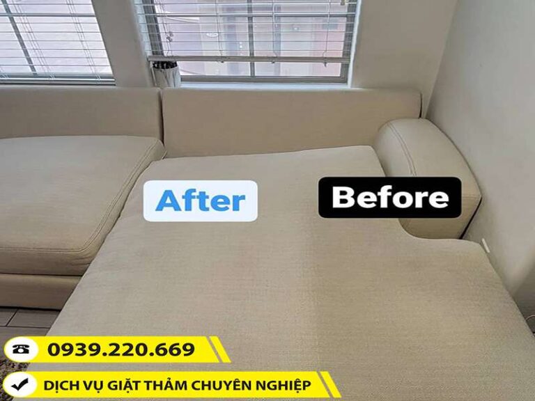 Trước và sau khi sử dụng dịch vụ giặt thảm tại Quận Bình Tân của Clean Up