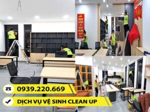 Nhân viên Clean Up vệ sinh từng hạng mục theo quy trình