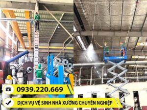 Ảnh thực tế nhân viên Clean Up vệ sinh nhà xưởng